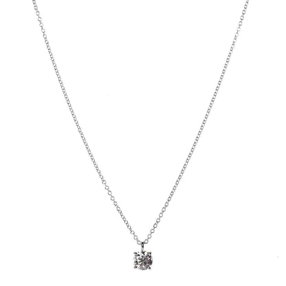 Tiffany Platinum Diamond .55ct Solitaire Pendant Necklace 1 of 6