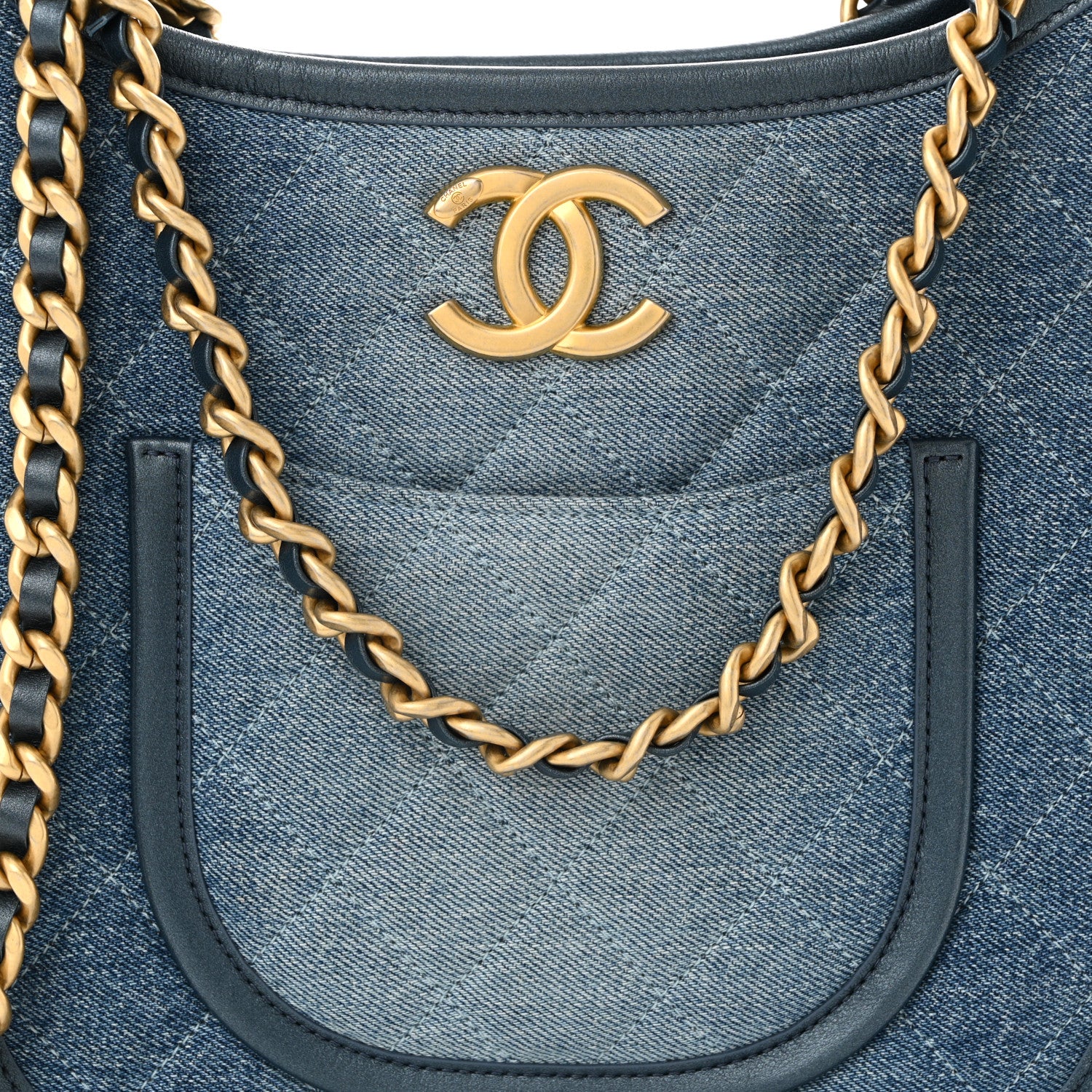 Chanel Washed Denim Quilted Small Hobo Blue 8 of 10