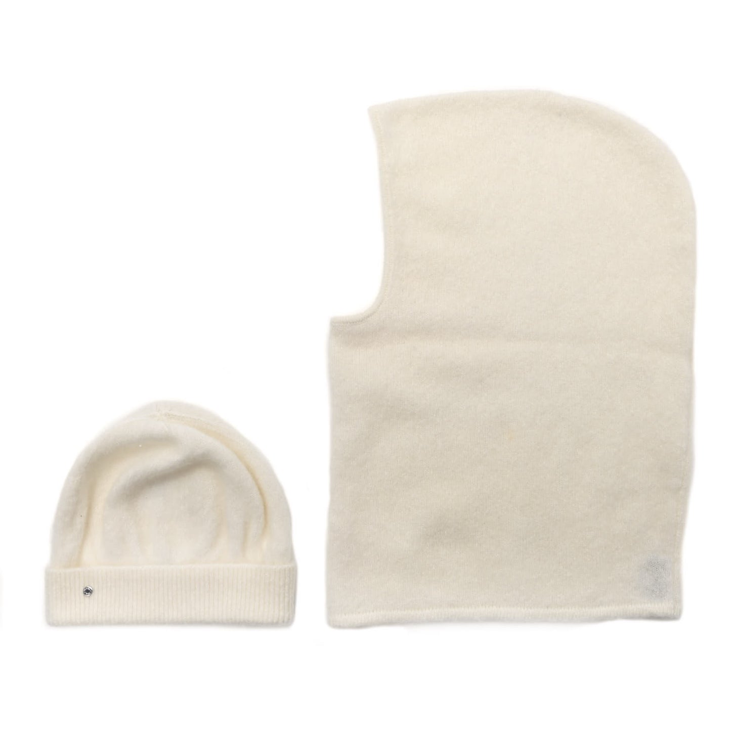 Silk Cashmere Diva Beanie And Cowl Set Ecru