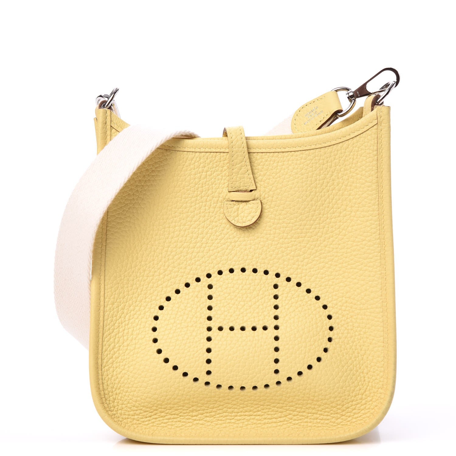 Hermes Taurillon Clemence Amazone Evelyne TPM Jaune Poussin Craie 1 of 8