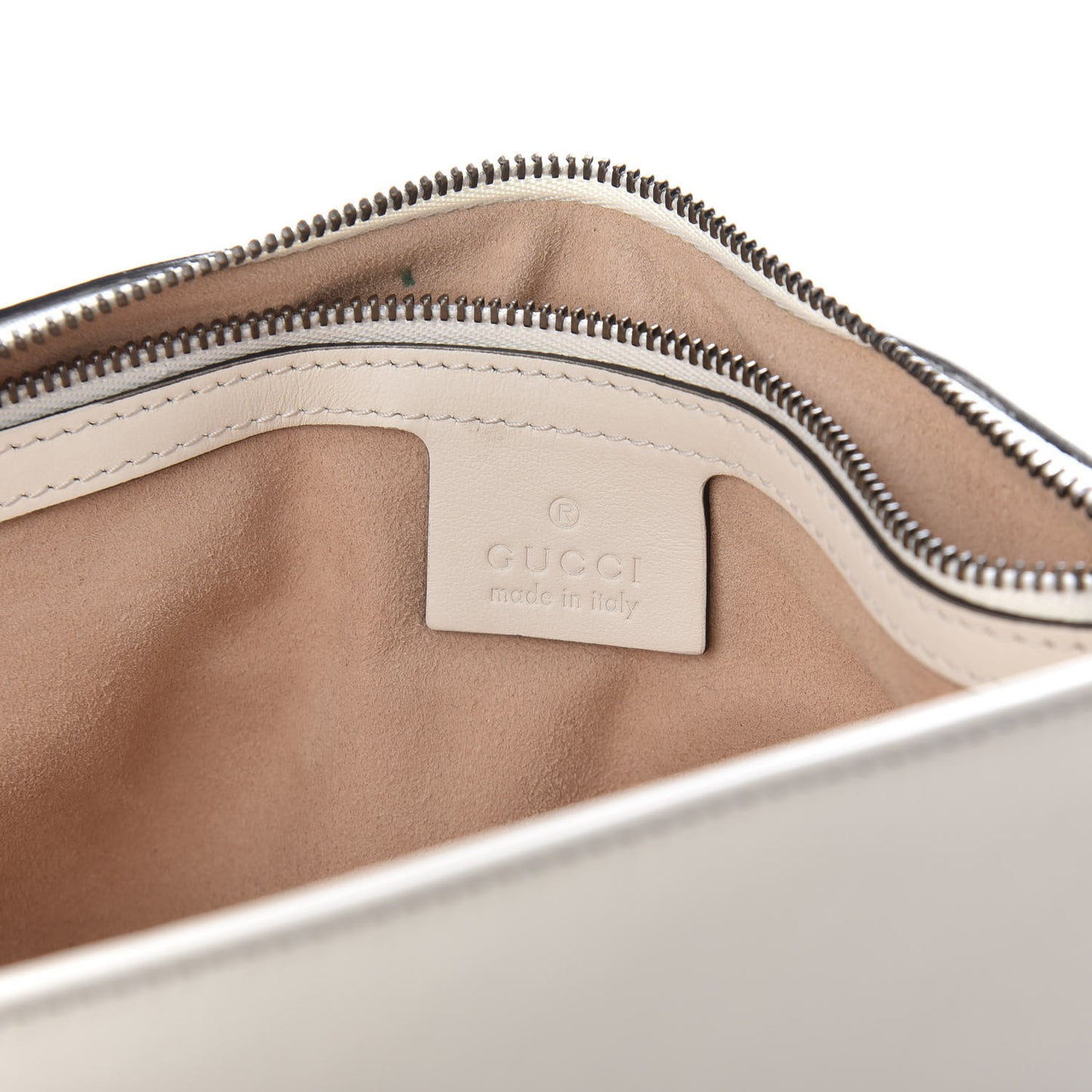 Calfskin Matelasse Animal Studs Medium GG Marmont Shoulder Bag Mystic White