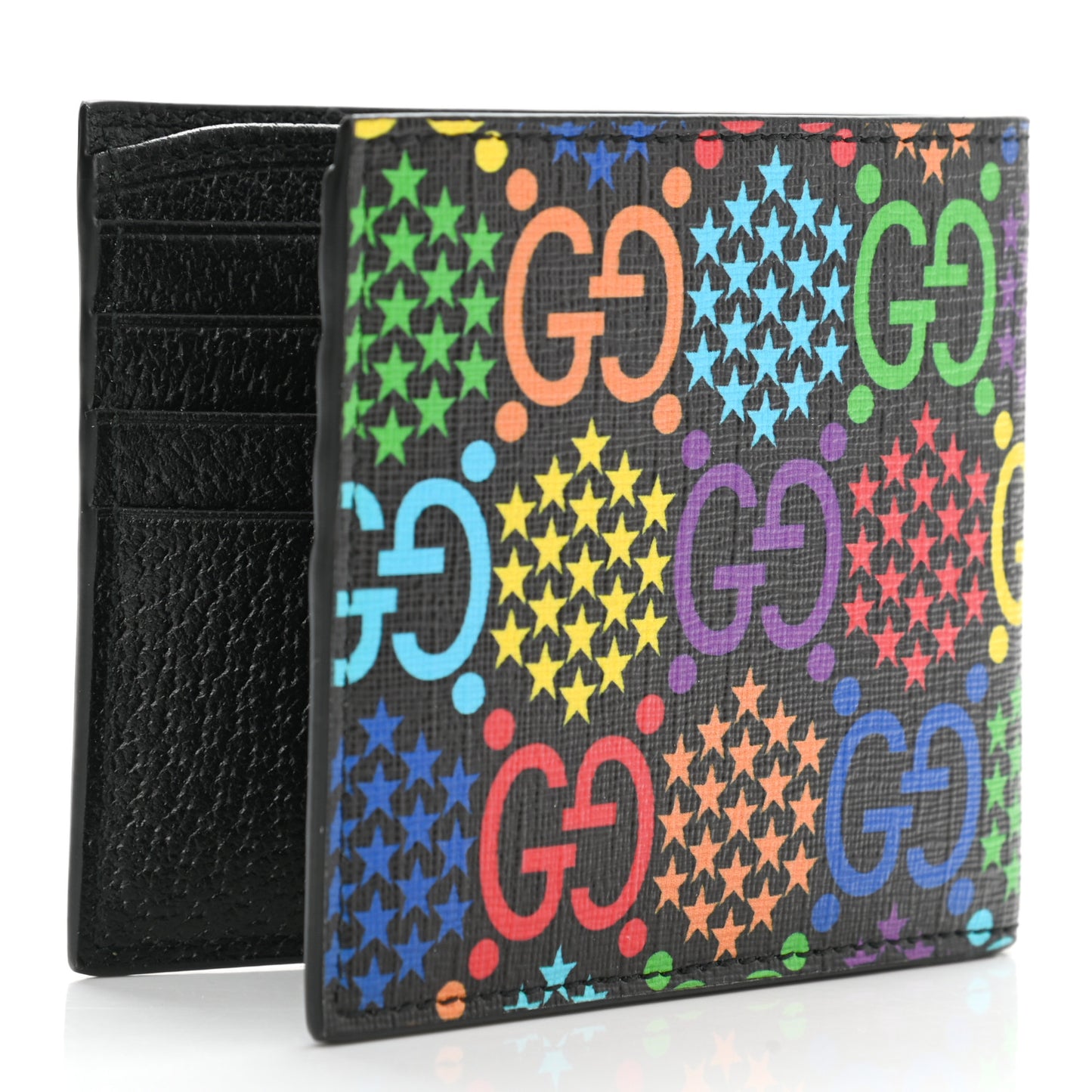 GG Supreme Monogram Psychedelic Bi-Fold Wallet Black Multicolor