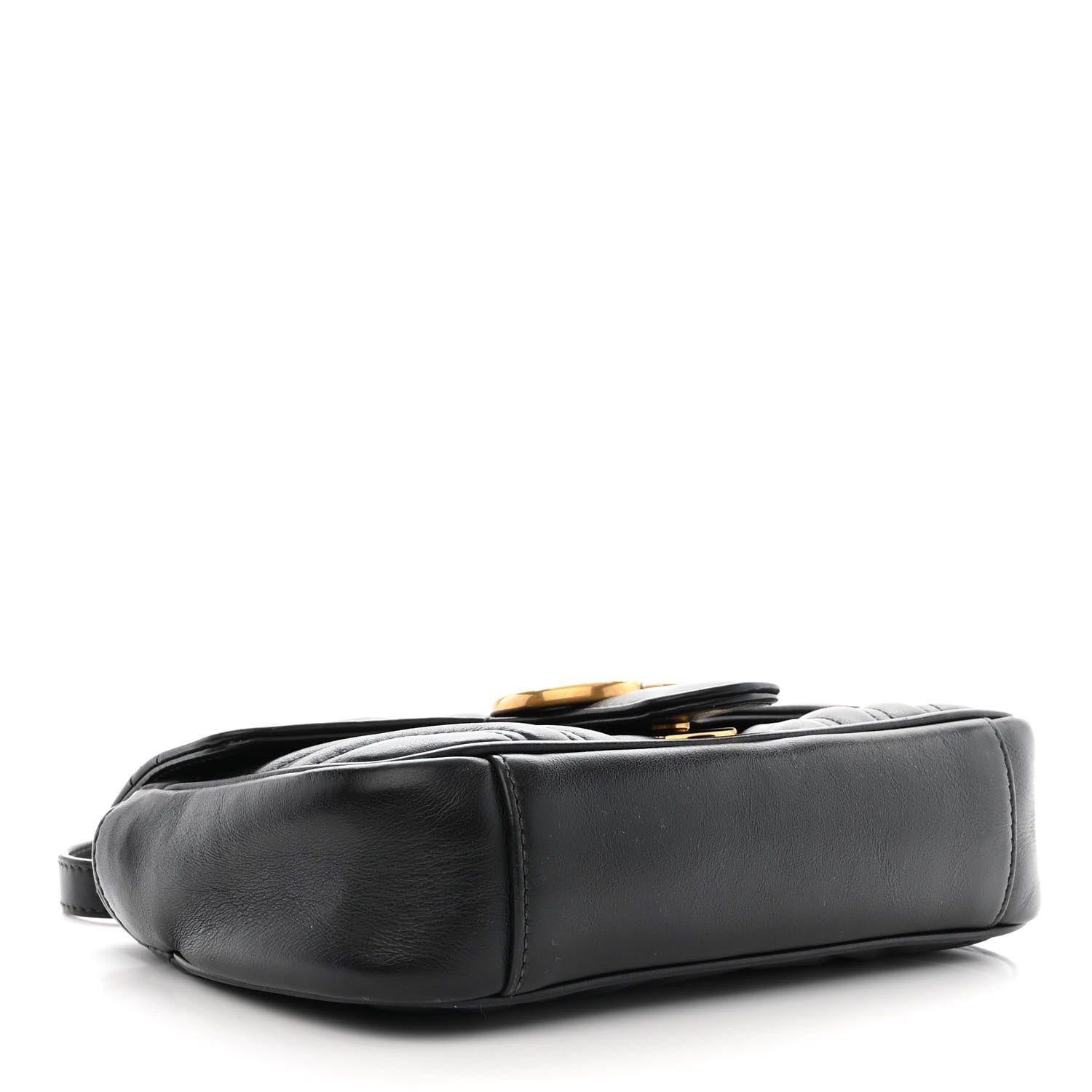 Gucci Calfskin Matelasse Mini GG Marmont Shoulder Bag Black 4 of 12
