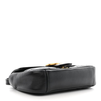 Gucci Calfskin Matelasse Mini GG Marmont Shoulder Bag Black 4 of 12