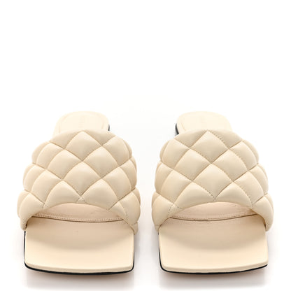 Bottega Veneta Nappa Matelasse Padded Flat Sandals 38 Sea Salt 2 of 12