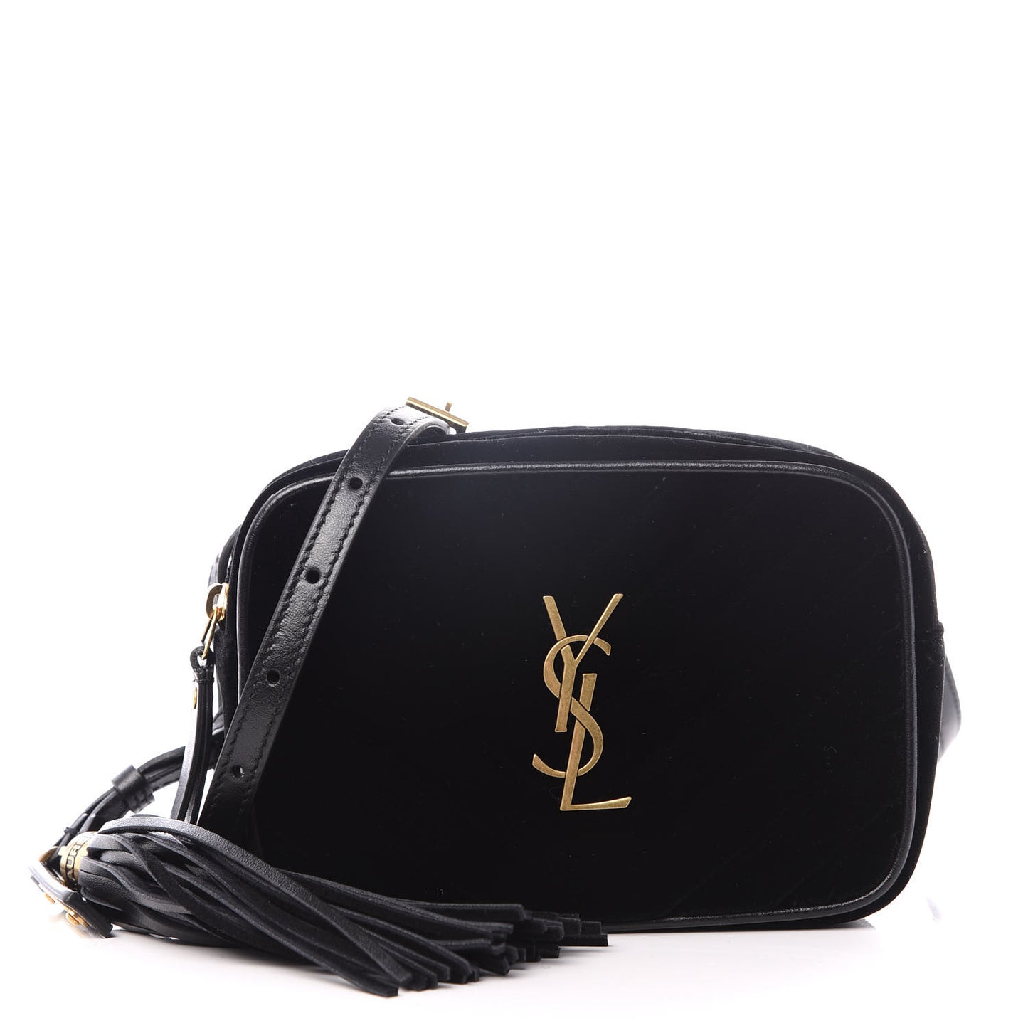 Velour Matelasse Monogram Lou Belt Bag Black