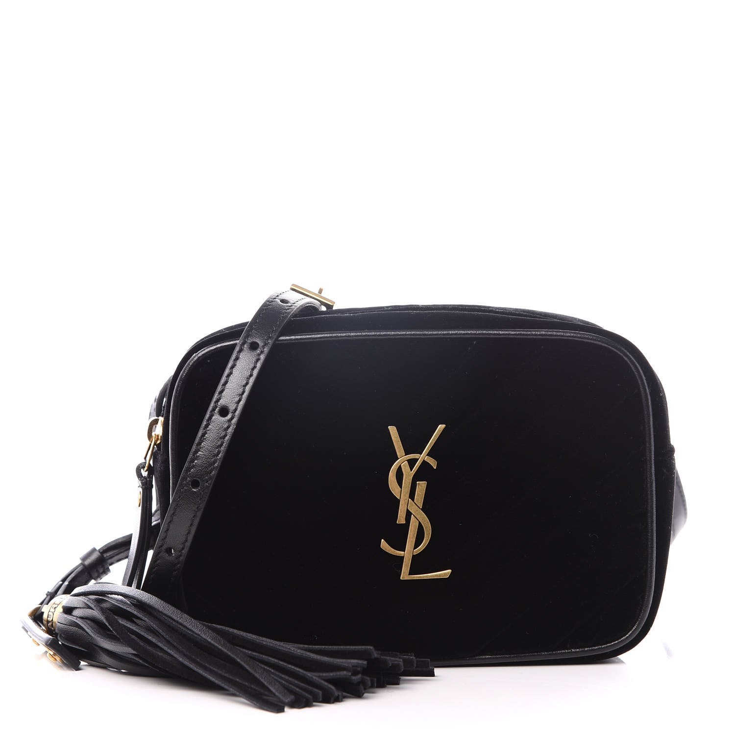 Saint Laurent Velour Matelasse Monogram Lou Belt Bag Black 1 of 8
