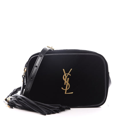 Saint Laurent Velour Matelasse Monogram Lou Belt Bag Black 1 of 8