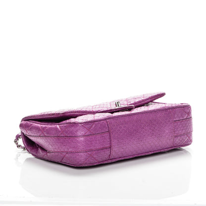 Chanel Elaphe Snakeskin Quilted Medium Easy Carry Flap Purple 4 of 9