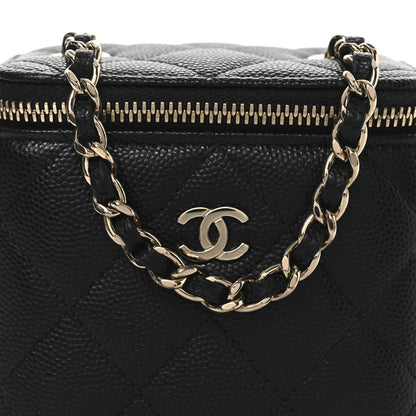Chanel Caviar Quilted Mini Vanity Case With Chain Black 8 of 13