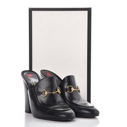 Gucci Malaga Kid Horsebit Princetown High Heel Mules 40 Black 11 of 11