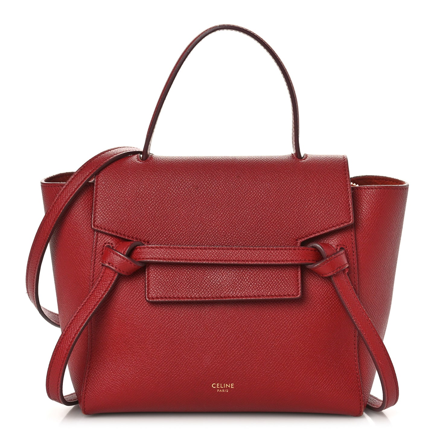 Grained Calfskin Nano Belt Bag Ruby