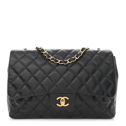 Chanel Lambskin Quilted Jumbo Single Flap Black 1 of 15