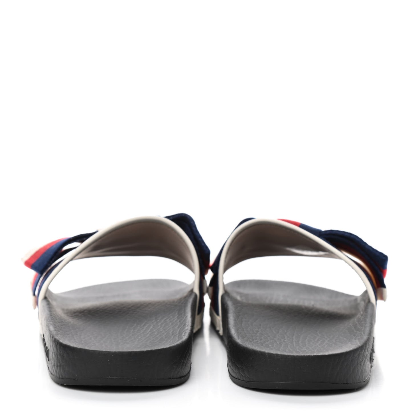 Satin Web Sylvie Bow Slide Sandals 38 White