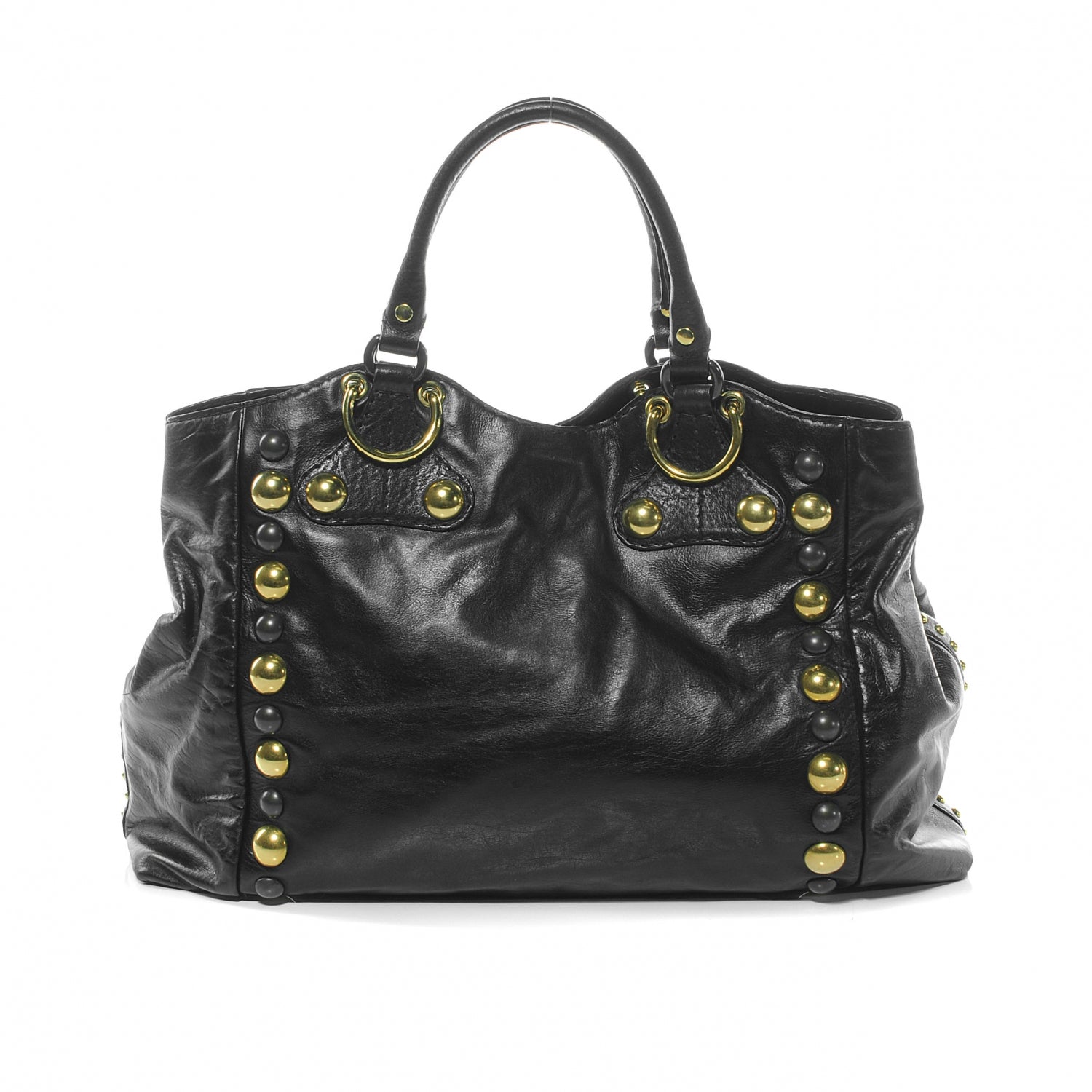 Gucci Leather Suede Fringe Large Babouska Tote Black 3 of 9