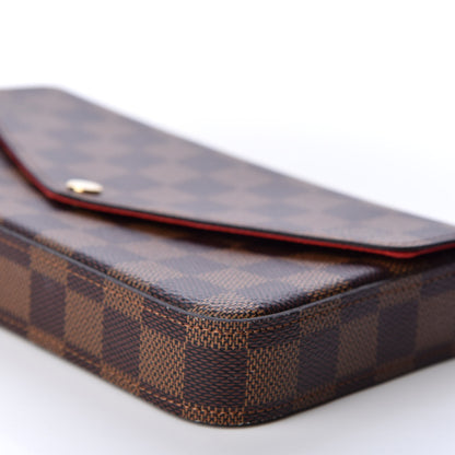 Louis Vuitton Damier Ebene Pochette Felicie Chain Wallet 6 of 12