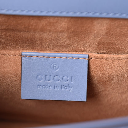 Gucci Vitello Fontanella Web Mini Sylvie Top Handle Bag Clear Sky Blue 6 of 10