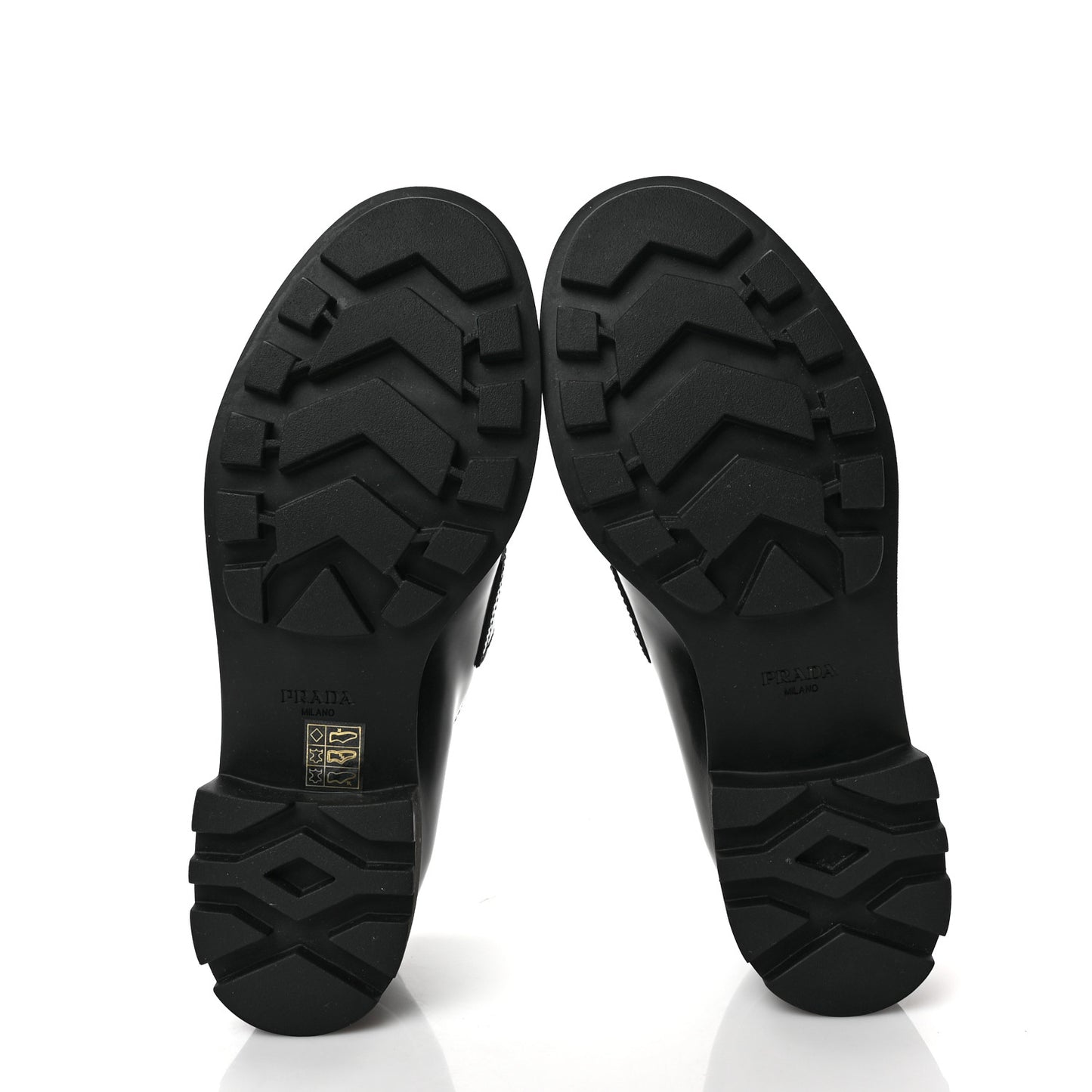 Spazzolato Metal Triangle Logo 50mm Lug Sole Loafers 39 Black