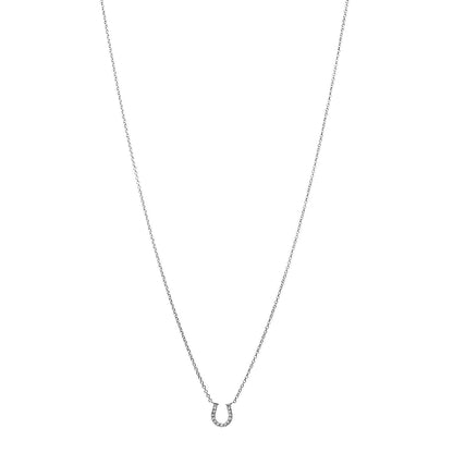 Tiffany 18K White Gold Diamond Mini Metro Horseshoe Pendant Necklace 1 of 7