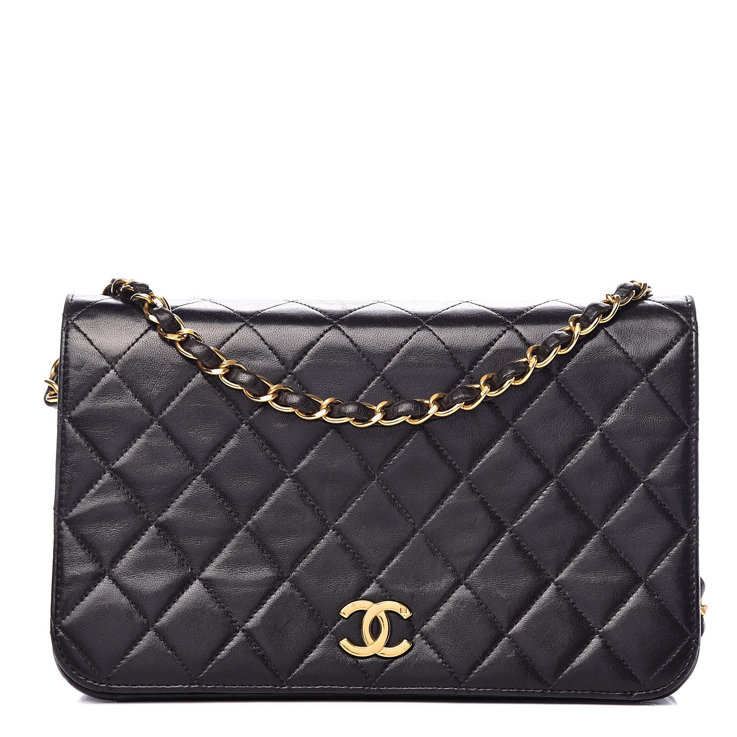 Chanel Lambskin Quilted Small Single Flap Bag Black 1 of 15