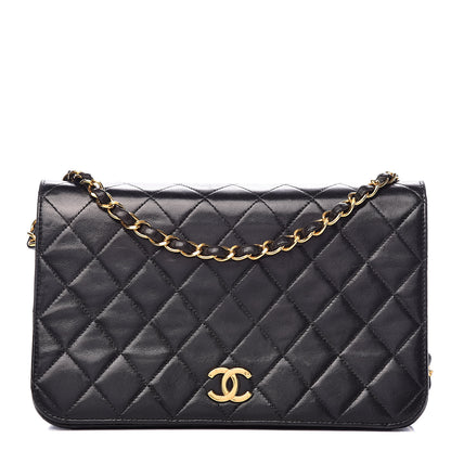 Chanel Lambskin Quilted Small Single Flap Bag Black 1 of 15