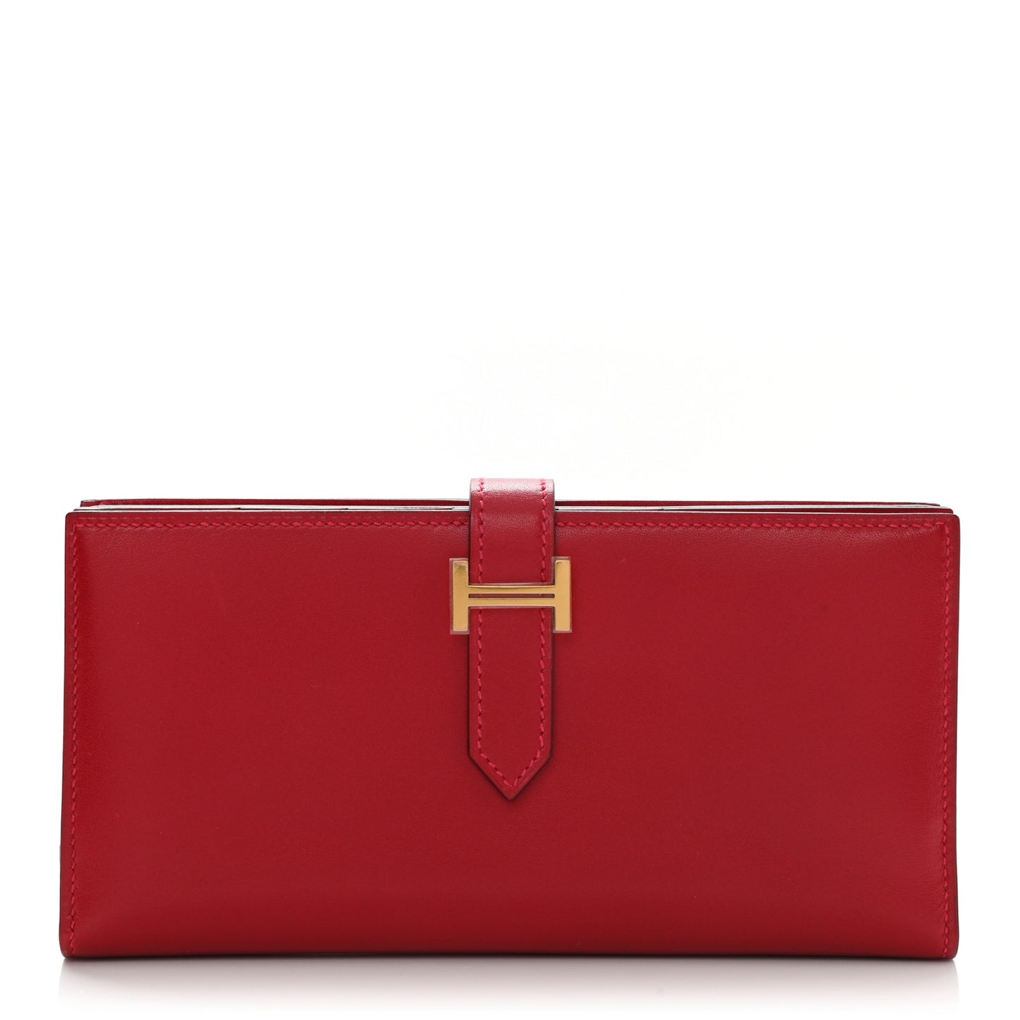 Tadelakt Bearn Gusset Wallet Rouge Vif