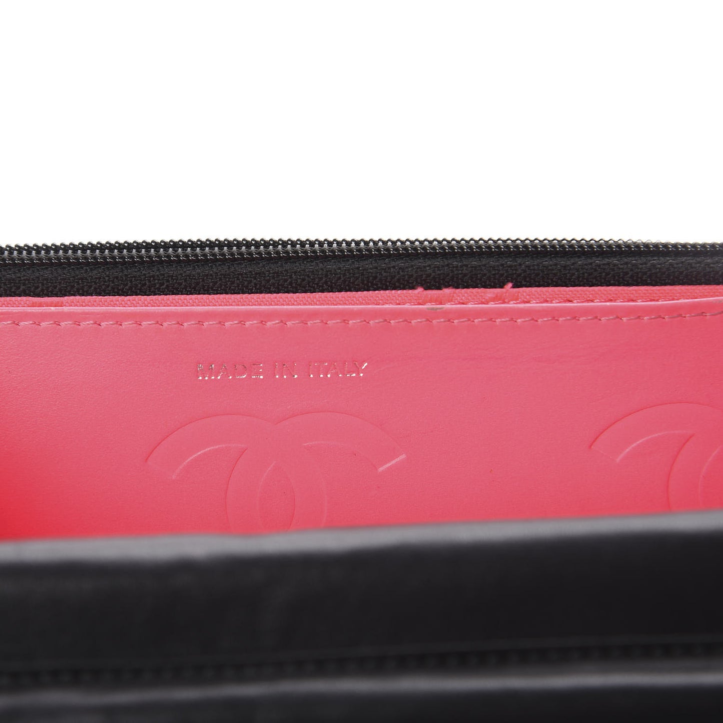 Calfskin Quilted Cambon Wallet On Chain WOC Black