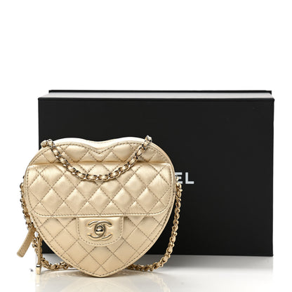Chanel Metallic Lambskin Quilted CC In Love Heart Bag Gold 12 of 12