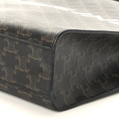 Celine Triomphe Canvas Calfskin Medium Vertical Cabas Black 8 of 8