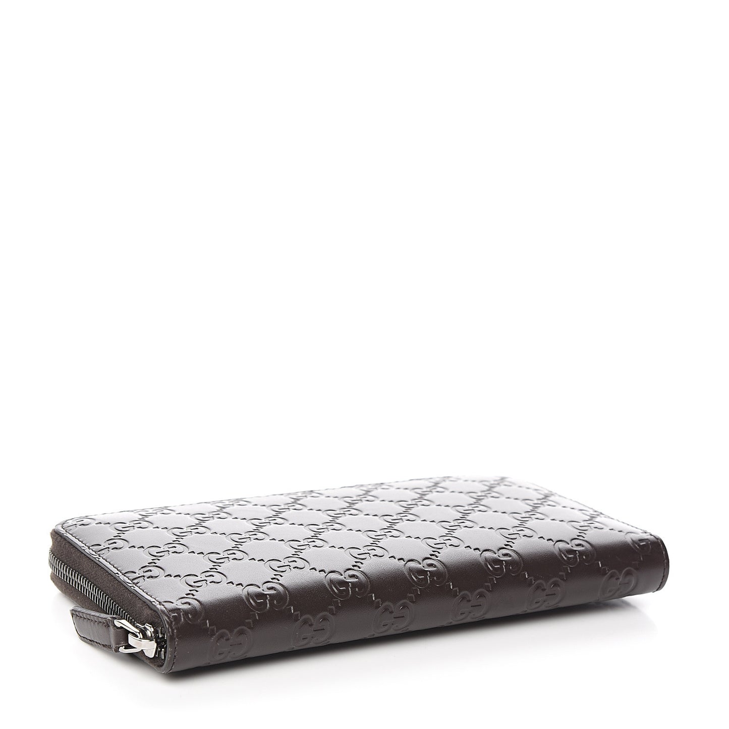 Guccissima Signature Zip Around Organizer Wallet Chocolate