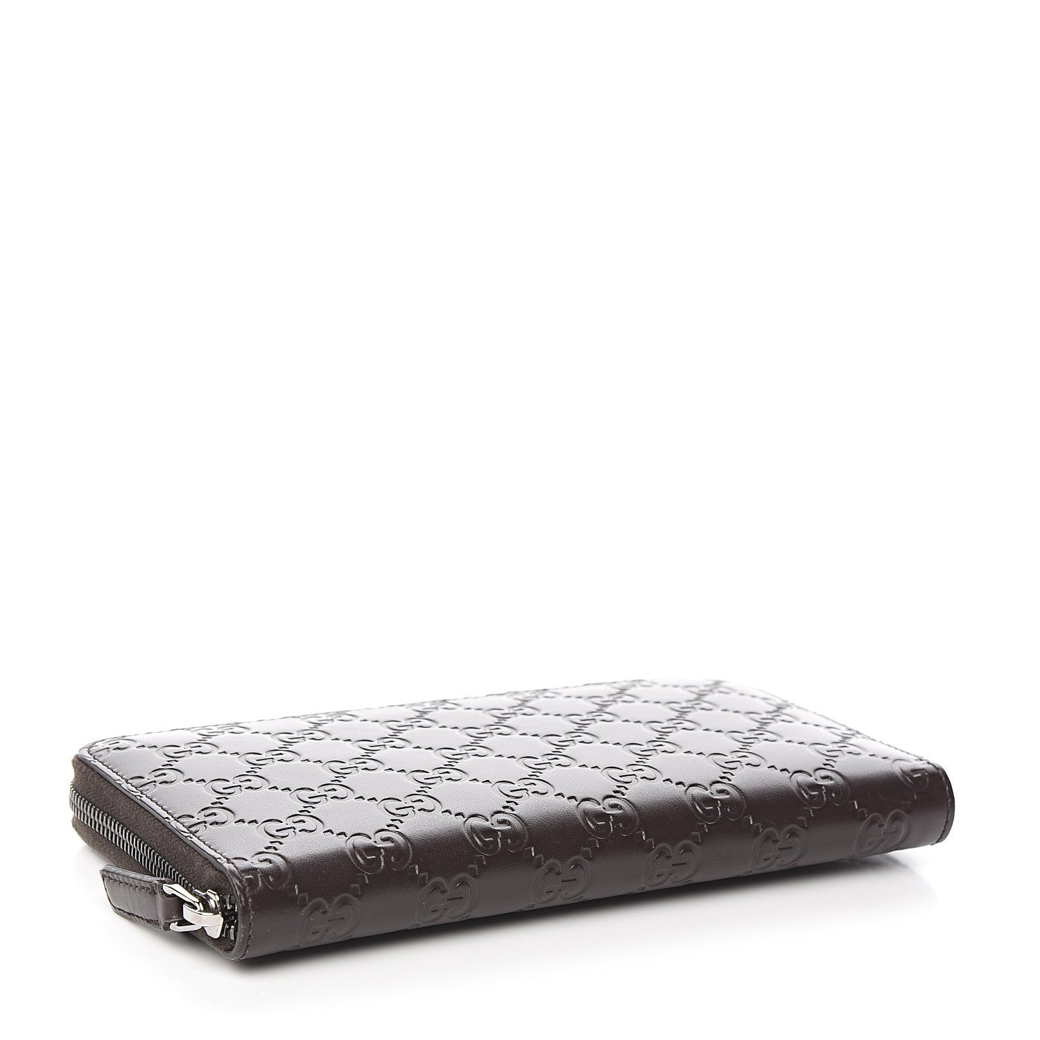 Gucci Guccissima Signature Zip Around Organizer Wallet Chocolate 3 of 7