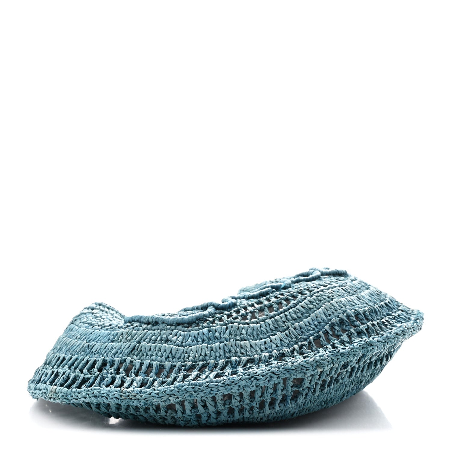 Chloe Raffia Calfskin Summer Banana Hobo Stormy Sea 4 of 10