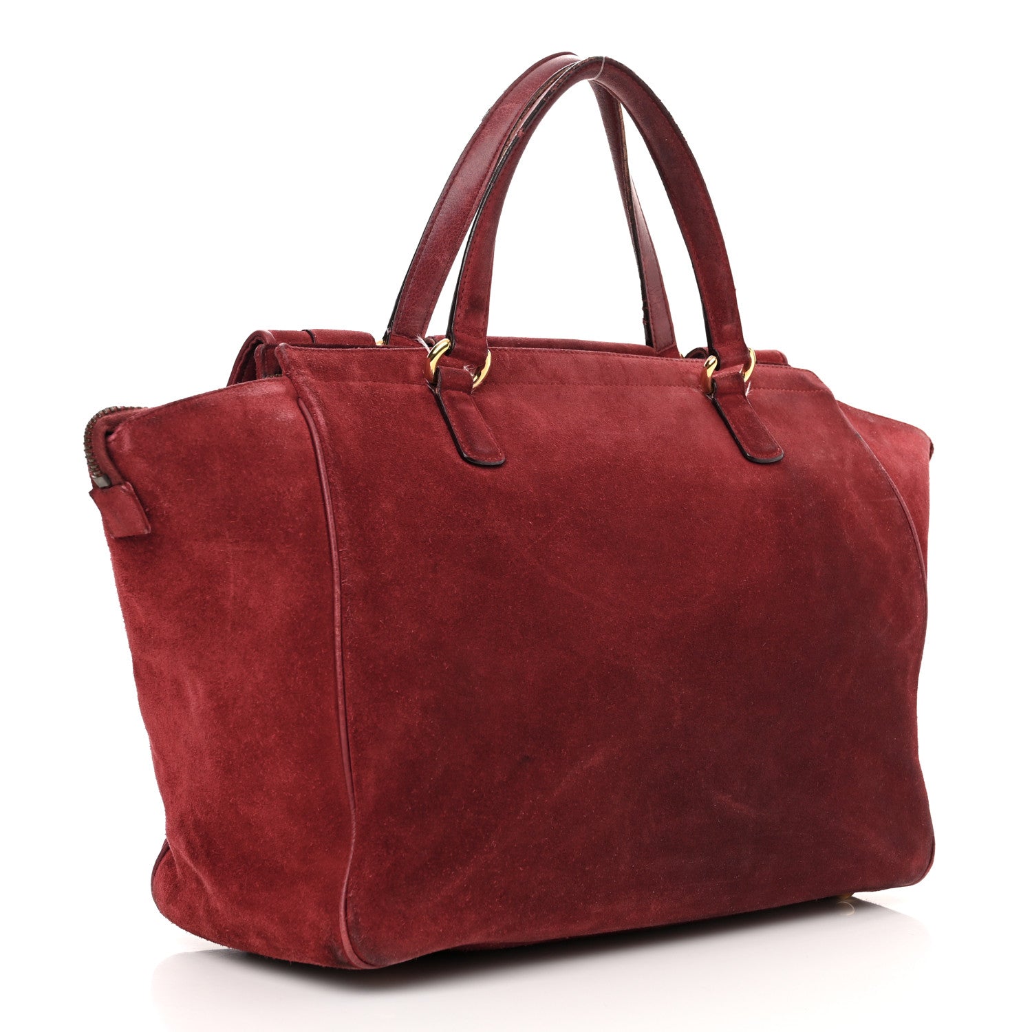 Gucci Suede Medium 1973 Top Handle Satchel Red 3 of 18