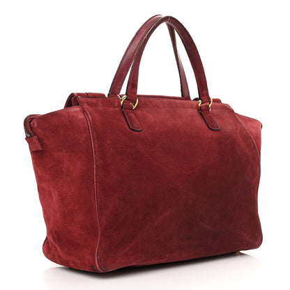 Gucci Suede Medium 1973 Top Handle Satchel Red 3 of 18