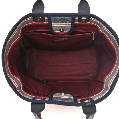 Chanel Striped Canvas Medium Deauville Tote Beige 5 of 11