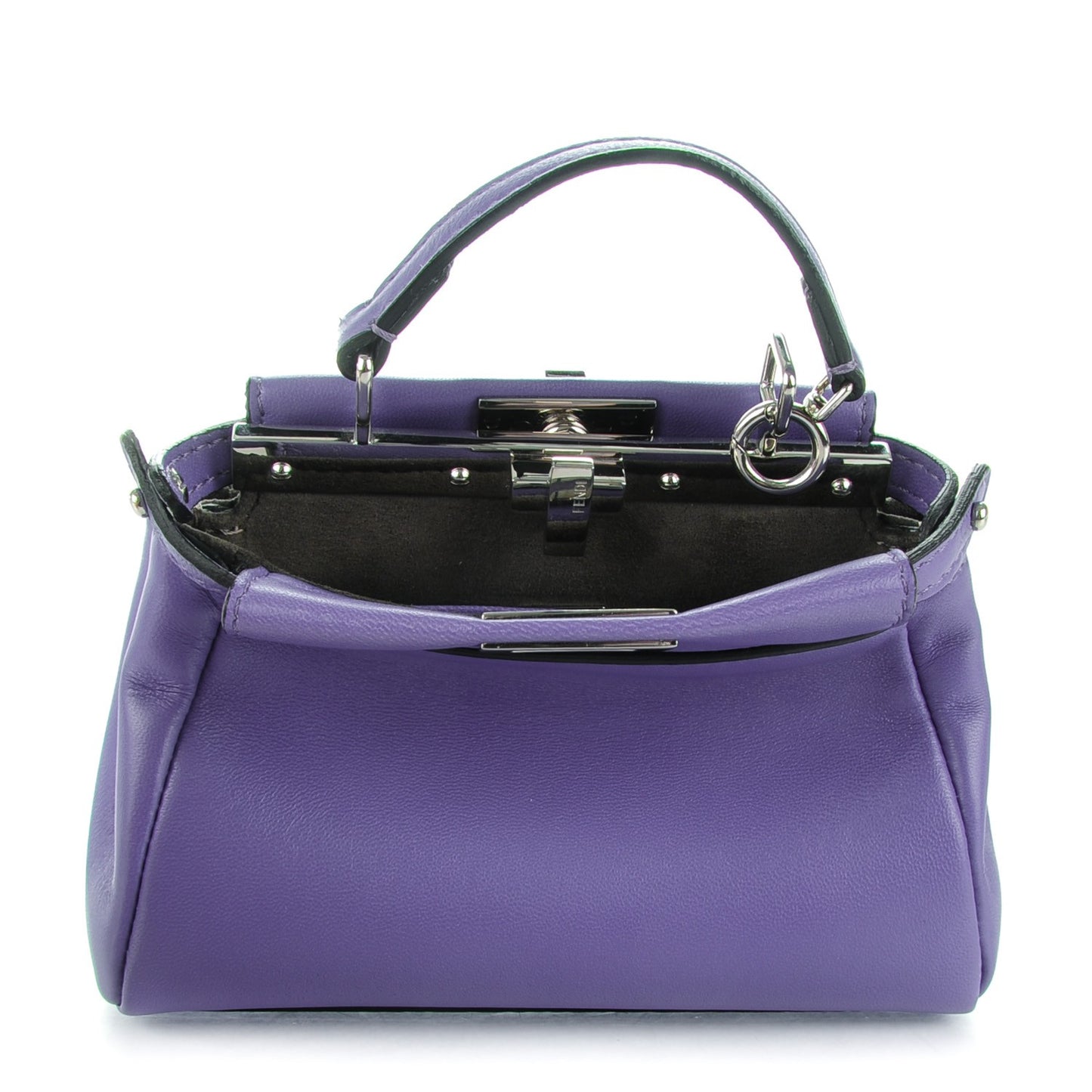 Shiny Nappa Micro Peekaboo Iconic Satchel Viola Cassis