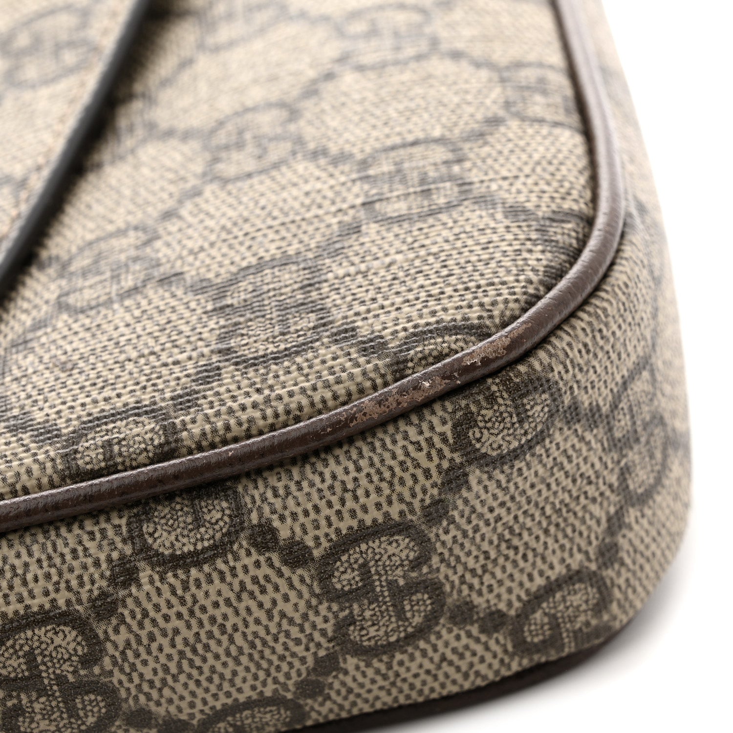 Gucci GG Supreme Monogram Textured Dollar Calfskin Web Mini