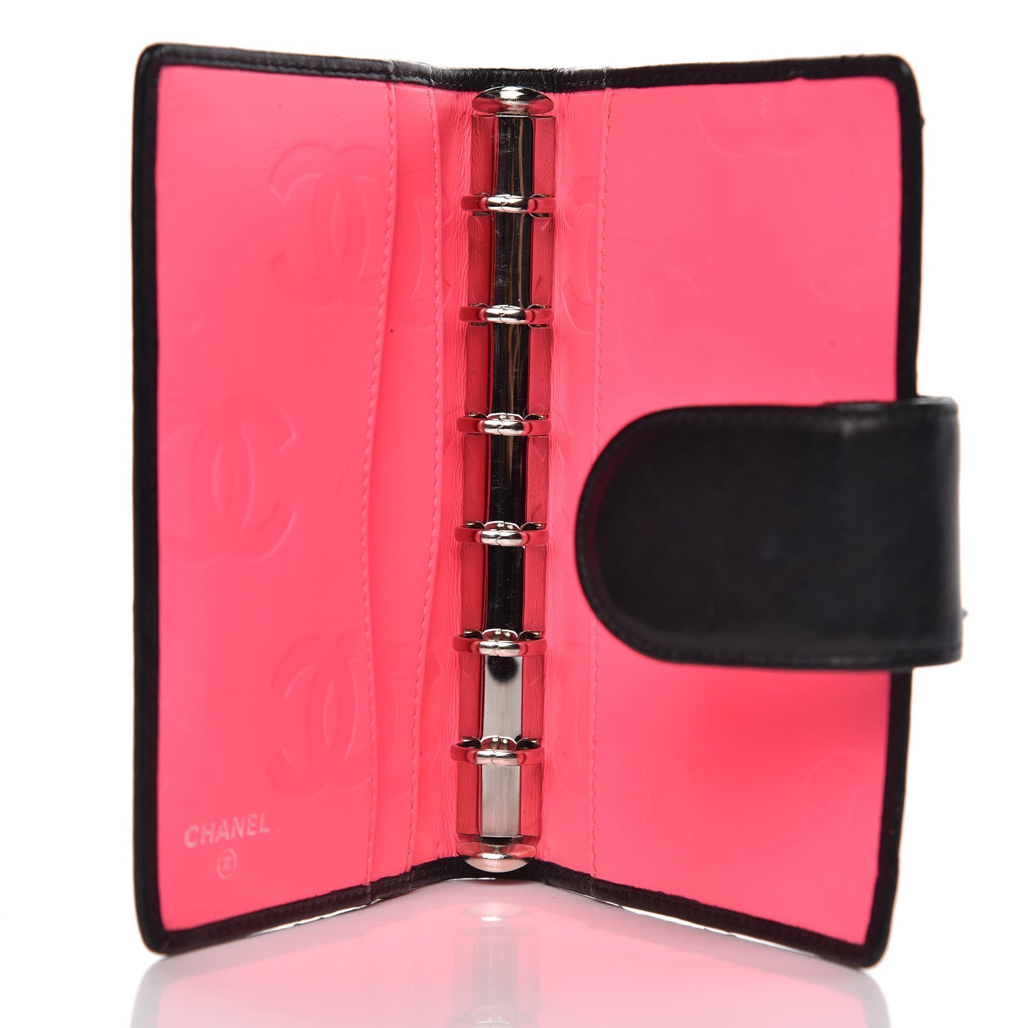 Chanel Calfskin Quilted Small Cambon Agenda Planner Black White 5 of 12