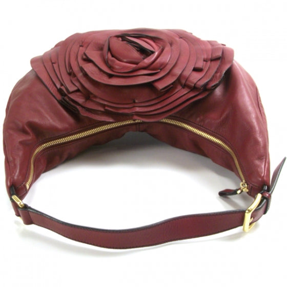 Leather Petale Hobo Red