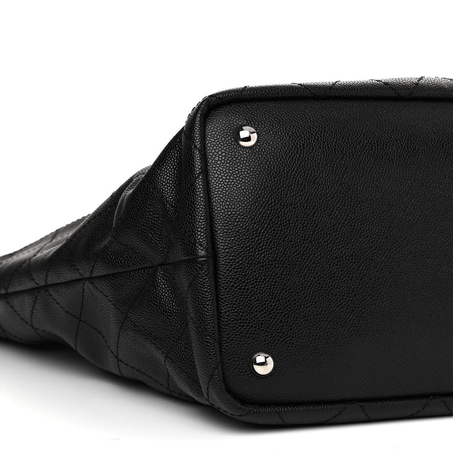 Grained Calfskin Large Shopping Fever Tote Black