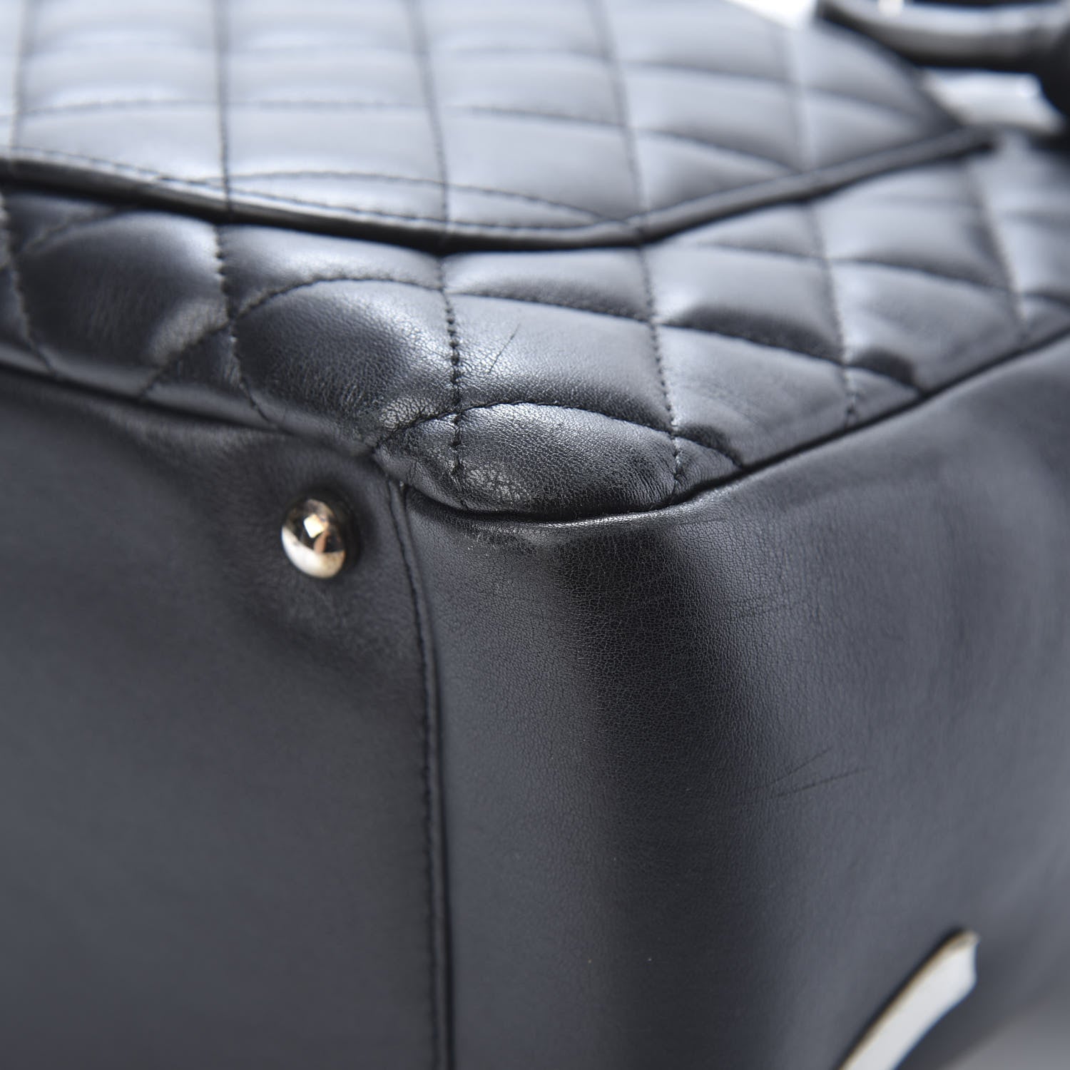 Chanel Calfskin Quilted Large Cambon Flap Black White 11 of 14