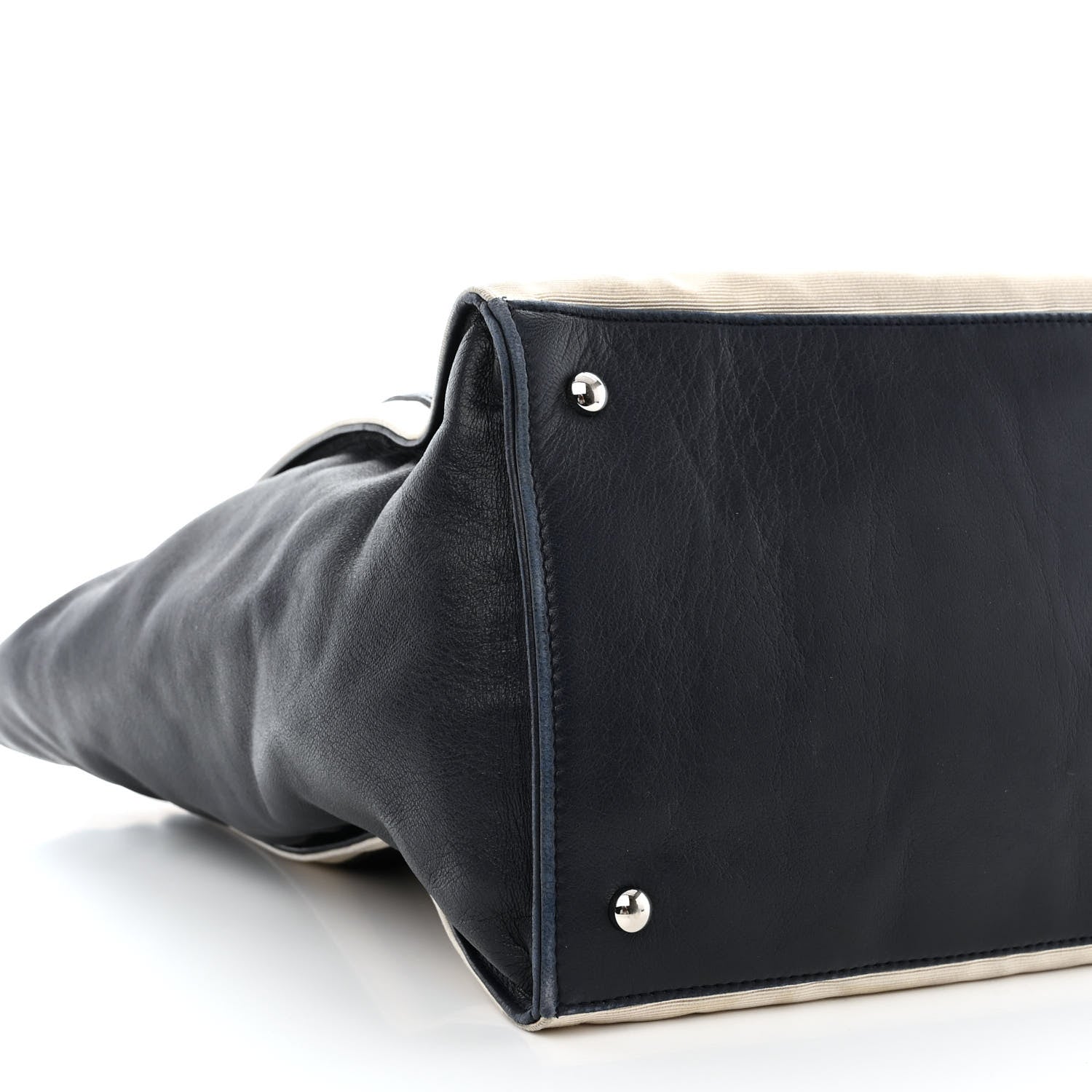 Chanel Lambskin Quilted Lido Shopping Tote Dark Navy Blue 9 of 12