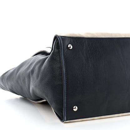 Chanel Lambskin Quilted Lido Shopping Tote Dark Navy Blue 9 of 12