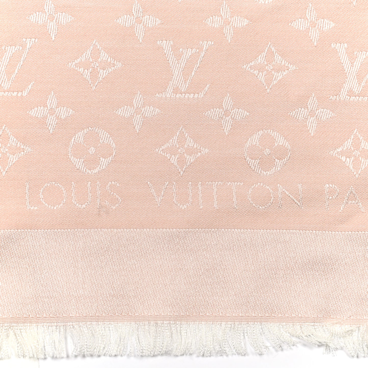 Silk Wool Monogram Denim Shawl Rose