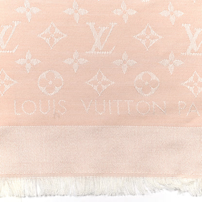 Louis Vuitton Silk Wool Monogram Denim Shawl Rose 5 of 5