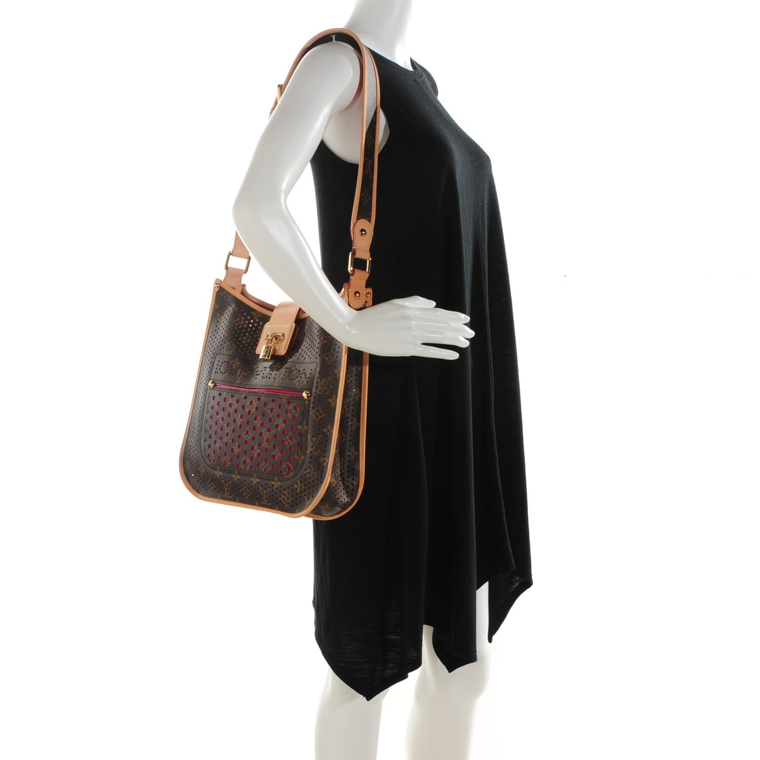 Louis Vuitton Monogram Perforated Musette Fuchsia 2 of 7