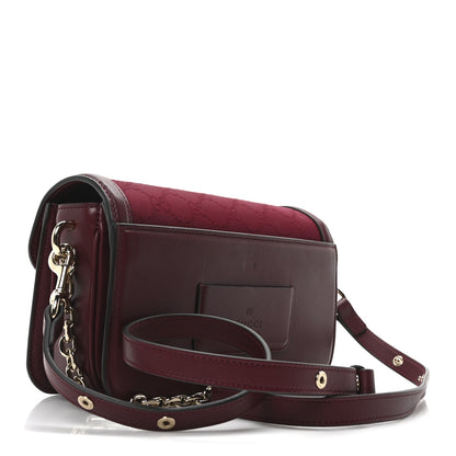 Gucci Crepe Wool Silk GG Monogram Go Small Shoulder Bag Rosso Ancora 4 of 11