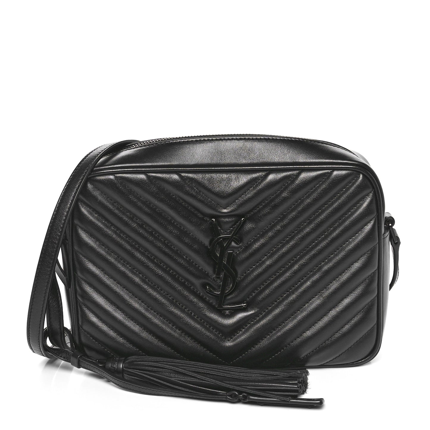 Calfskin Matelasse Monogram Monochrome Lou Camera Bag Black