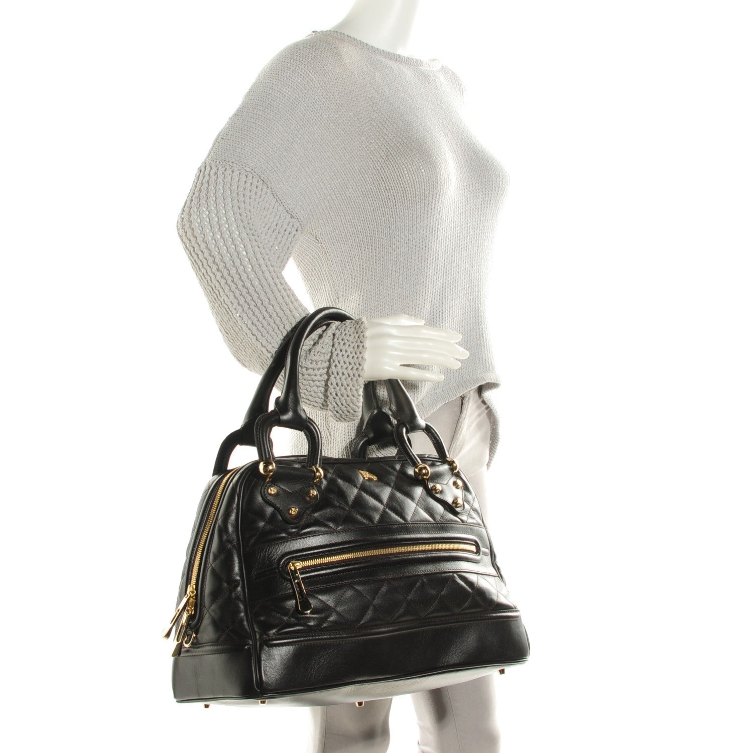 Burberry Lambskin Quilted Westbury Tote Dark Brown 2 of 8