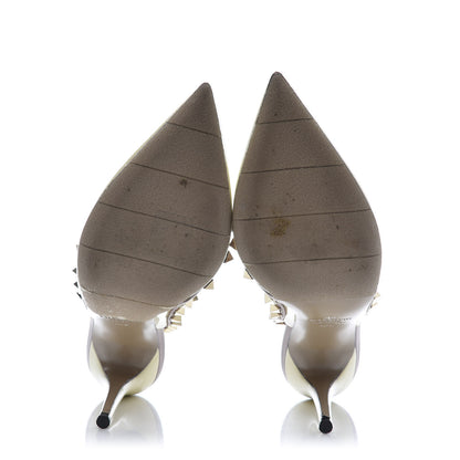 Valentino Garavani Patent Rockstud Ankle Strap 100mm Pumps 36.5 Light Ivory Poudre 6 of 8